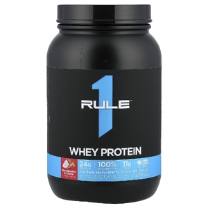 Rule One Proteins, сывороточный протеин, со вкусом клубники с кремом, 905 г (1,99 фунта)