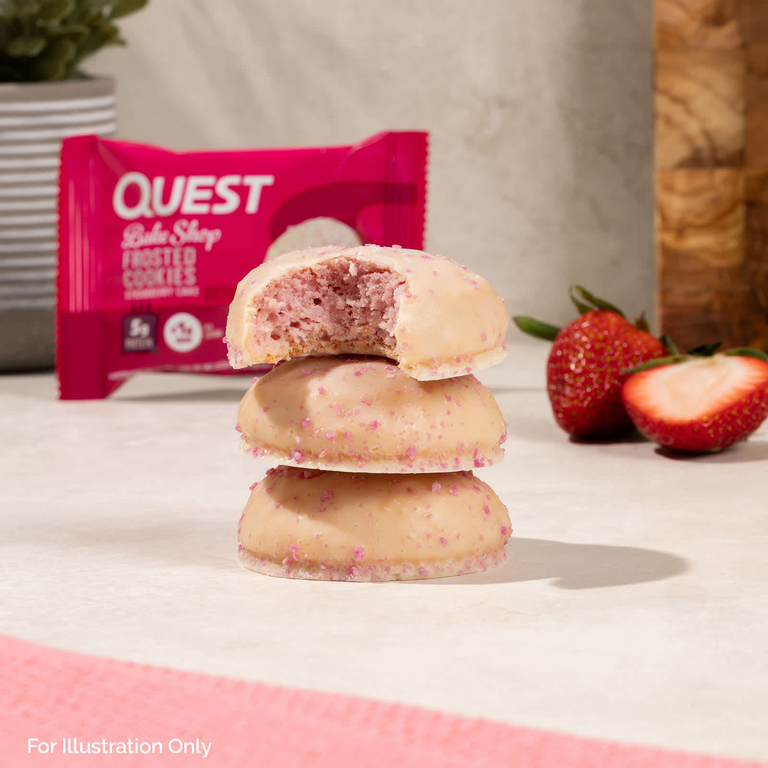 Quest Nutrition, глазированное печенье, клубничный торт, 8 шт. по 25 г (0,88 унции)