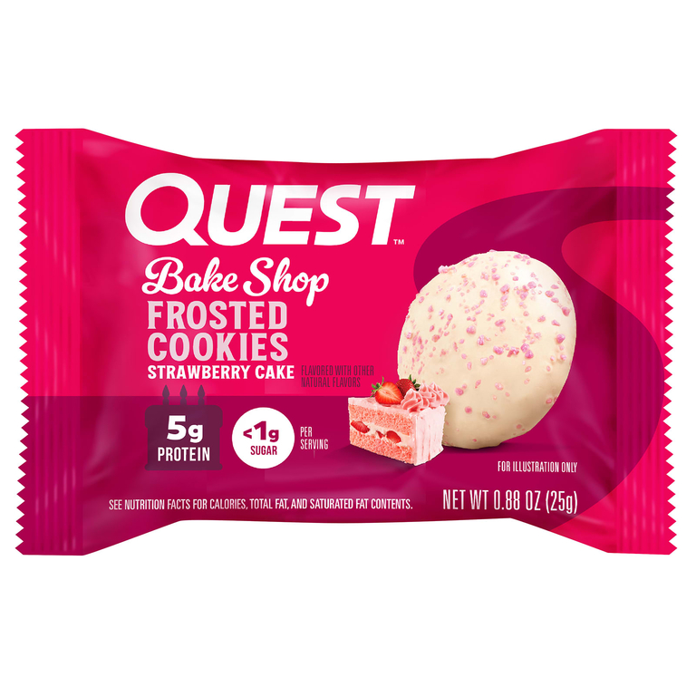 Quest Nutrition, глазированное печенье, клубничный торт, 8 шт. по 25 г (0,88 унции)