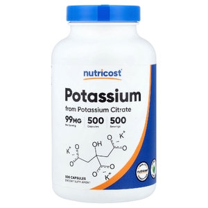 Nutricost, Калий, 99 мг, 500 капсул