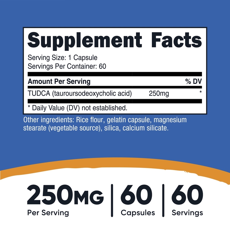 Nutricost, TUDCA, 250 мг, 60 капсул