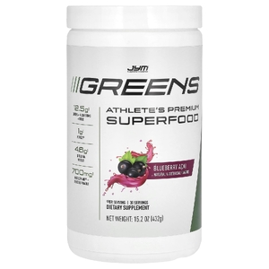 JYM Supplement Science, Greens, Athlete's Premium Superfood, голубика и асаи, 432 г (15,2 унции) (Товар снят с продажи) 