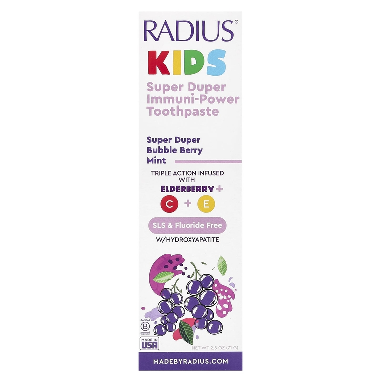 RADIUS, Super Duper Immuni-Power Toothpaste, Super Duper Bubble Berry Mint, 71 г (2,5 унции) (Товар снят с продажи) 