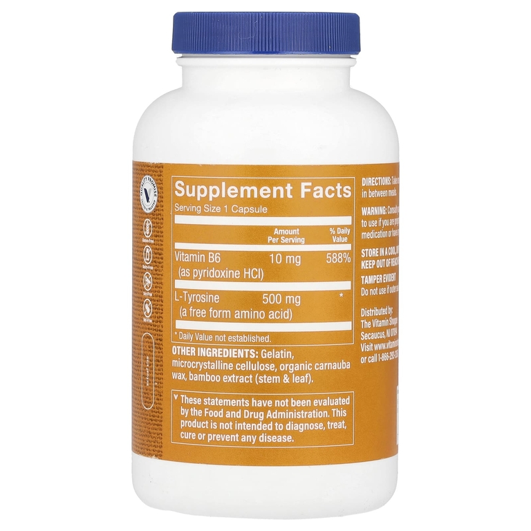 The Vitamin Shoppe, L-тирозин, 500 мг, 300 капсул (Товар снят с продажи) 