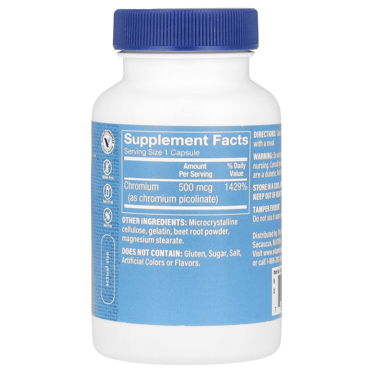 The Vitamin Shoppe, Пиколинат хрома, 500 мкг, 100 капсул (Товар снят с продажи) 