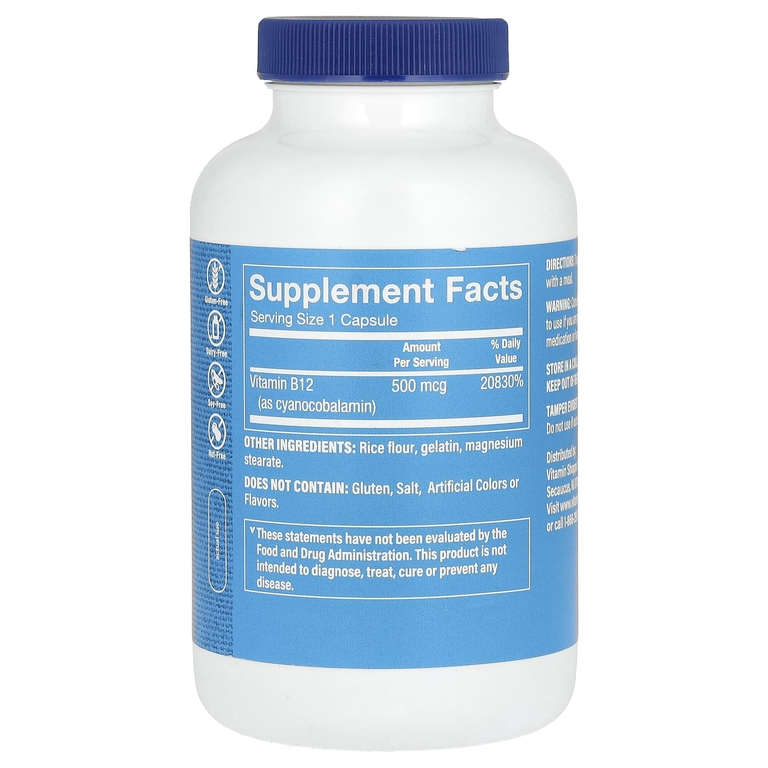 The Vitamin Shoppe, Витамин B12, 500 мкг, 300 капсул (Товар снят с продажи) 
