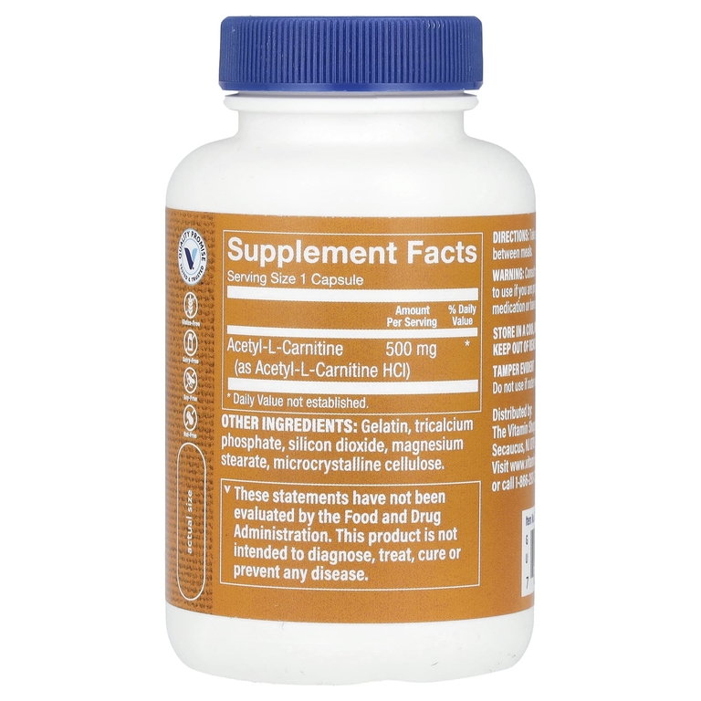 The Vitamin Shoppe, Ацетил L-карнитин, 500 мг, 60 капсул (Товар снят с продажи) 