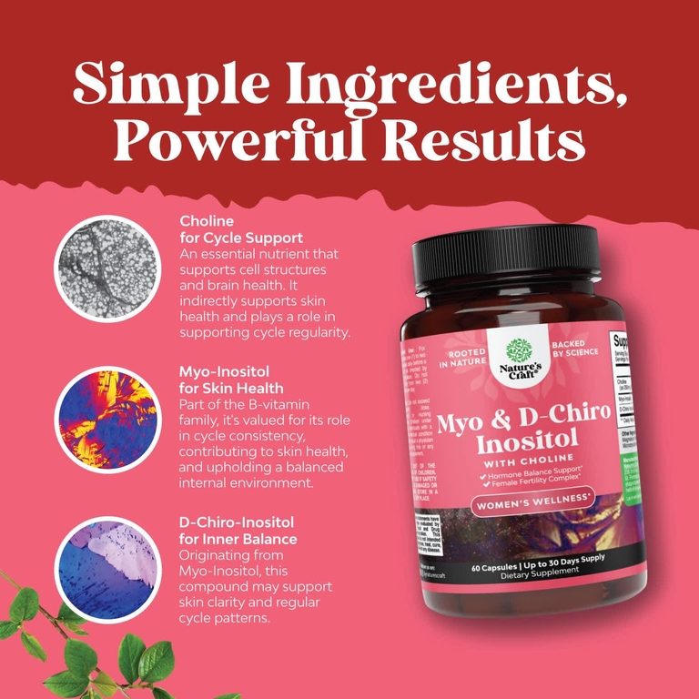 Nature's Craft, Women's Wellness, мио- и D-хироинозитол с холином, 60 капсул (Товар снят с продажи) 