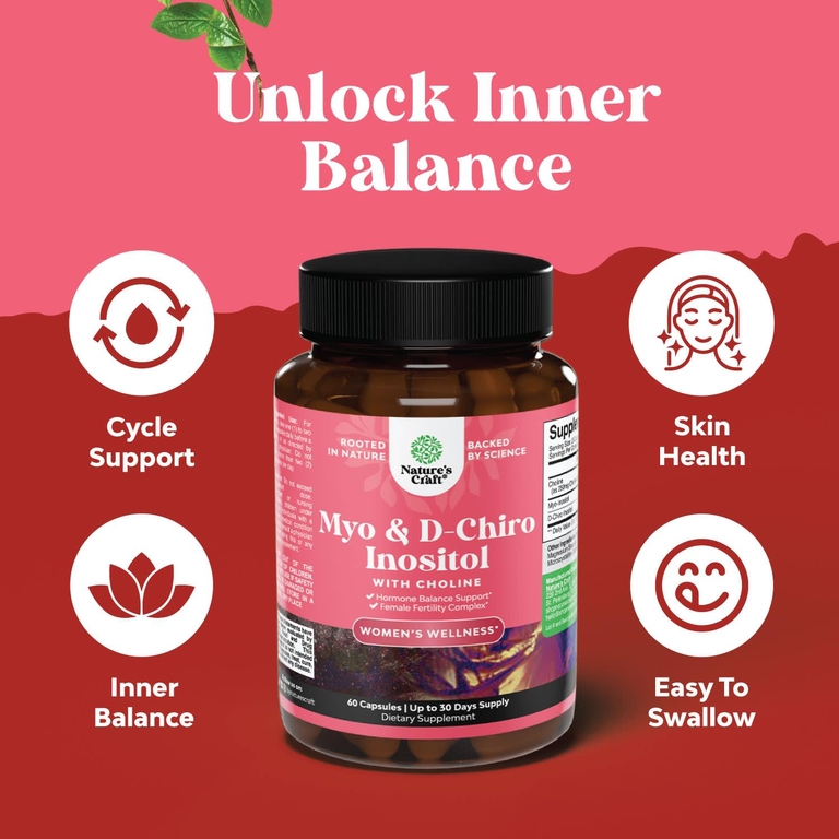 Nature's Craft, Women's Wellness, мио- и D-хироинозитол с холином, 60 капсул (Товар снят с продажи) 