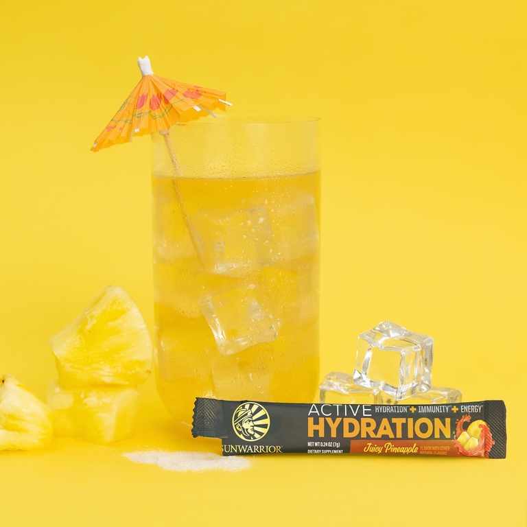 Sunwarrior, Sport, активное увлажнение, сочный ананас, 18 пакетиков по 7 г (0,24 унции)