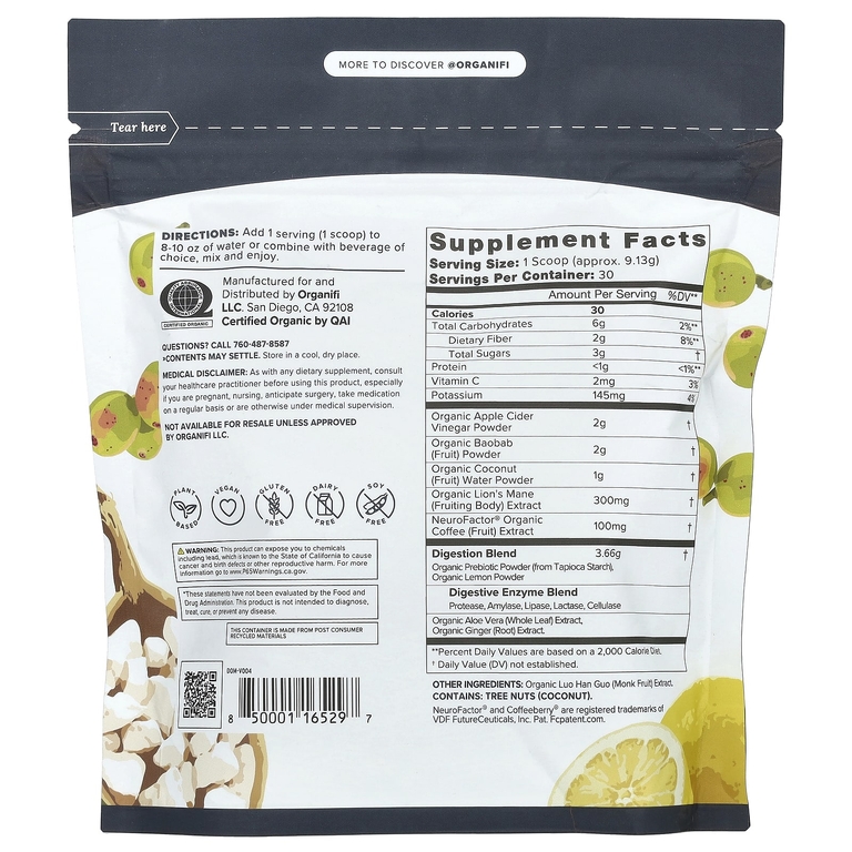 Organifi, Original Pure, 274 г (9,66 унции) (Товар снят с продажи) 