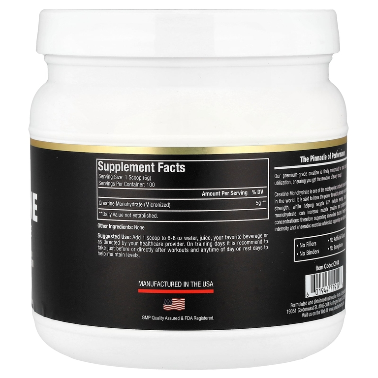 Paradise Herbs, Моногидрат креатина, без добавок, 500 г