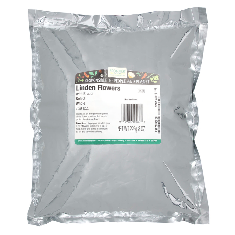 Frontier Co-op, цельные цветки липы с прицветниками, 226 г (8 унций)