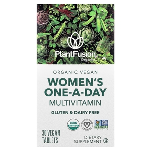 PlantFusion, Однодневный мультивитамин для женщин, органический веганский продукт, 30 веганских таблеток