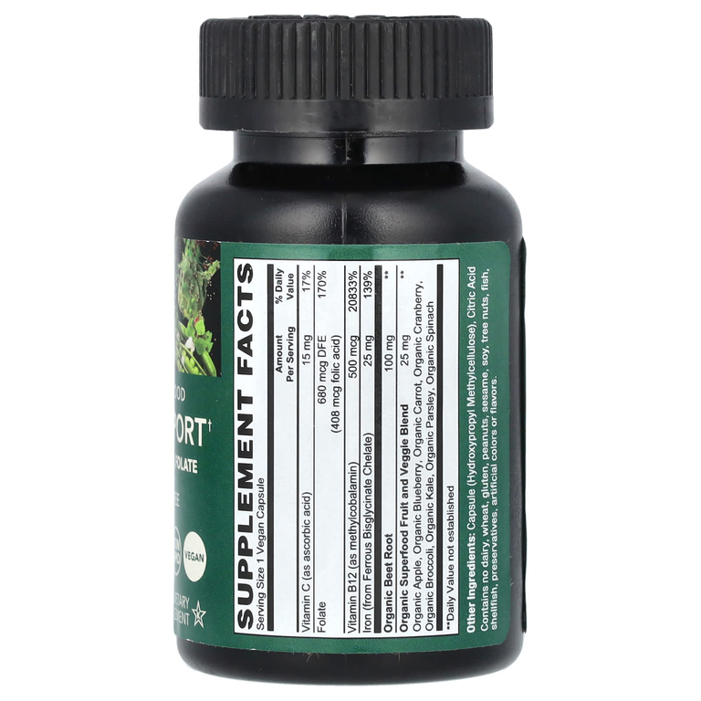 PlantFusion, Vegan Wholefood, поддержка крови, 60 веганских капсул
