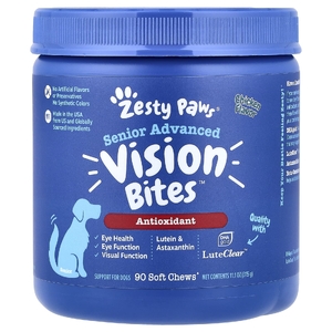 Zesty Paws, Senior Advanced, Vision Bites, для собак, курица, 90 жевательных таблеток, 315 г (11,1 унции)