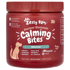 Zesty Paws, Ancient Elements, успокаивающие укусы, для собак, для всех возрастов, зубры, 90 жевательных таблеток, 315 г (11,1 унции) (Товар снят с продажи) 