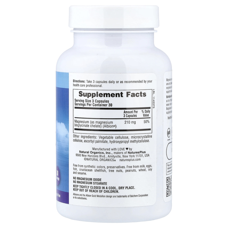 NaturesPlus, KalmAssure®, глицинат магния, 90 капсул (70 мг в 1 капсуле)