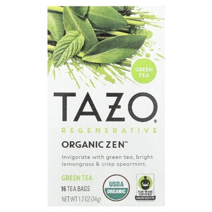 TAZO, Регенеративный зеленый чай, органический дзен, 16 чайных пакетиков, 34 г (1,2 унции) (Товар снят с продажи) 