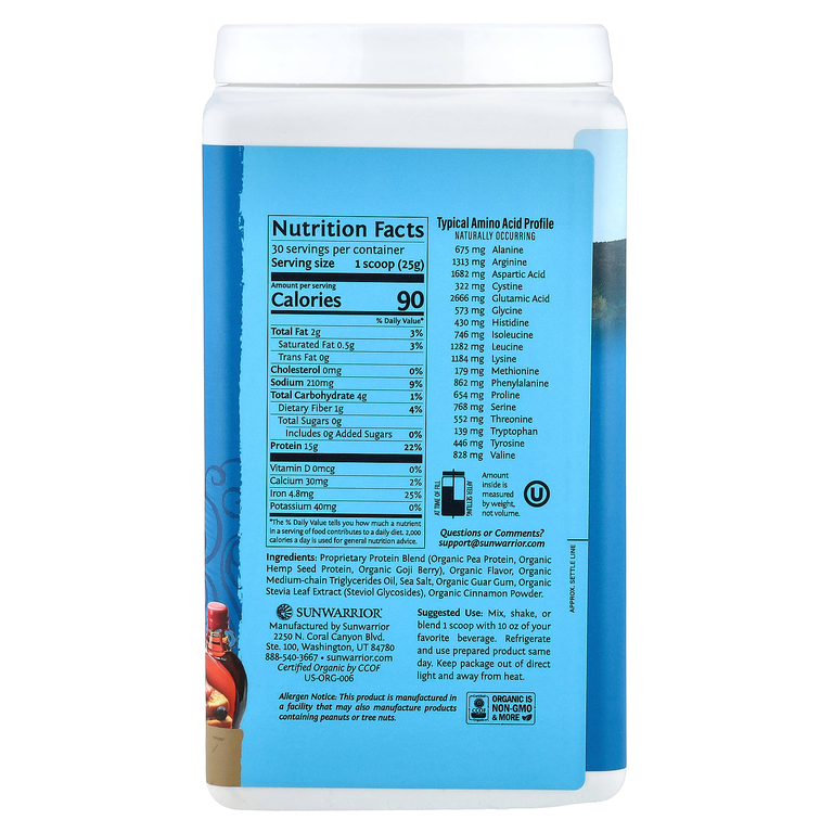 Sunwarrior, Warrior Blend, протеин, кленовые французские тосты, 750 г (1,65 фунта)