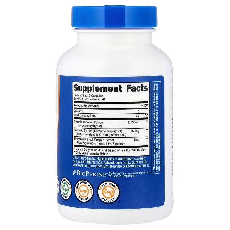 Nutricost, куркума, 120 капсул