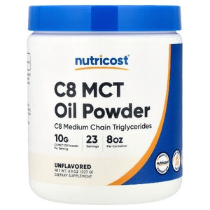 Nutricost, C8 масло MCT, порошок, без добавок, 8,1 унции (227 г)