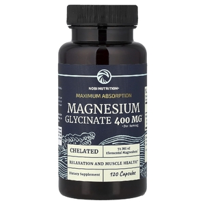 Nobi Nutrition, Глицинат магния, максимальное усвоение, 120 капсул (200 мг на капсулу)