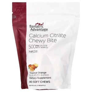Bariatric Advantage, Chewy Bite, цитрат кальция, без сахара, тропический апельсин, 90 жевательных таблеток (Товар снят с продажи) 