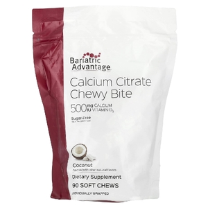 Bariatric Advantage, Chewy Bite с цитратом кальция, без сахара, кокос, 90 жевательных таблеток (Товар снят с продажи) 