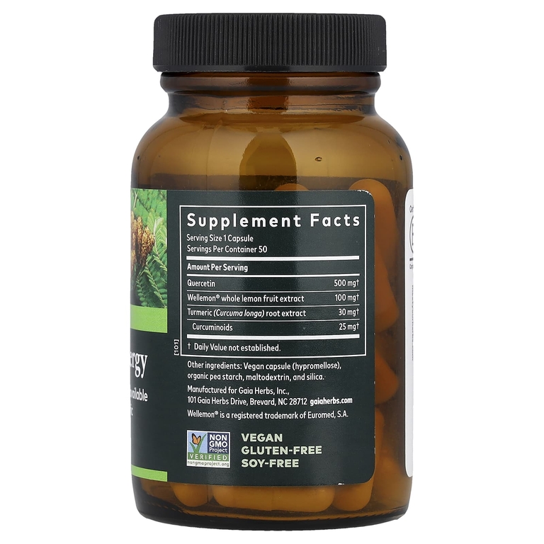Gaia Herbs, Quercetin Synergy, 50 веганских капсул