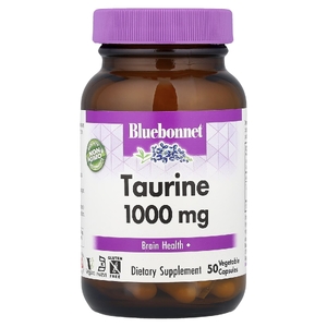 Bluebonnet Nutrition, таурин, 1000 мг, 50 растительных капсул