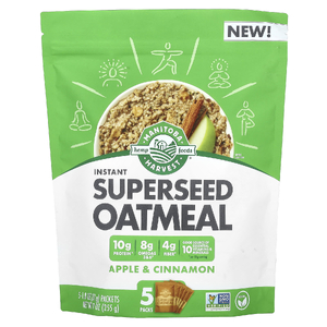 Manitoba Harvest, Овсянка быстрого приготовления, с яблоком и корицей, 5 пакетиков по 51 г (1,8 унции) (Товар снят с продажи) 