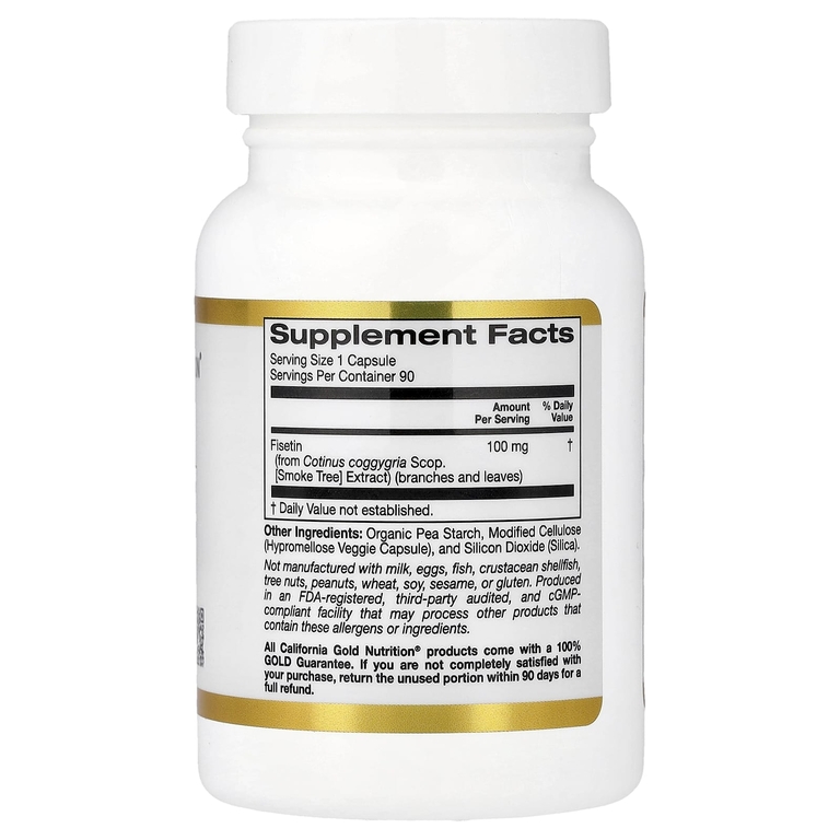 California Gold Nutrition, физетин, 100 мг, 90 растительных капсул