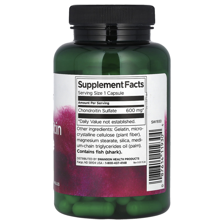 Swanson Vitamins, Хондроитинсульфат, 600 мг, 120 капсул