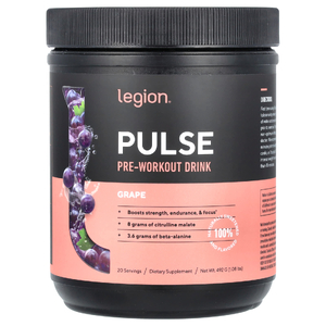 Legion Athletics, Pulse, предтренировочный напиток, со вкусом винограда, 492 г