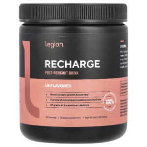 Legion Athletics, Recharge, послетренировочный напиток, без добавок, 246 г (0,54 фунта) (Товар снят с продажи) 