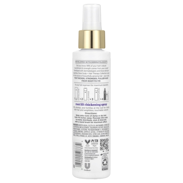 Dove, Scalp + Hair Therapy, спрей для утолщения корней, 147 мл (5 жидк. унц.) (Товар снят с продажи) 