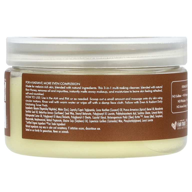 SheaMoisture, Even & Radiant Raw Honey, тающий очищающий бальзам 3-в-1, 91 г (3,2 унции) (Товар снят с продажи) 