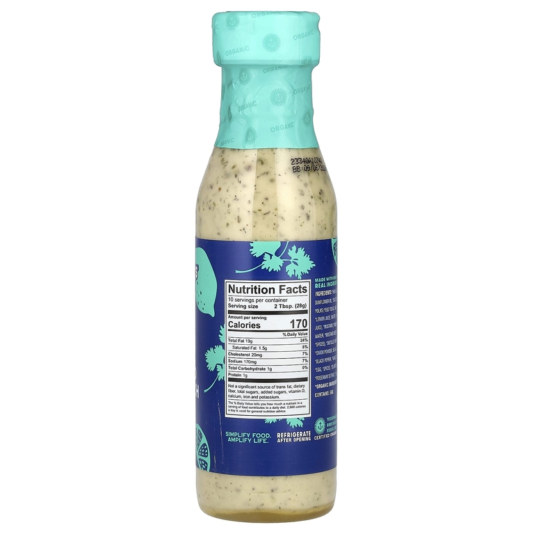 Tessemae's, Pantry, органическая заправка и соус, ранчо с кориандром и лаймом, 296 мл (10 жидк. унц.)