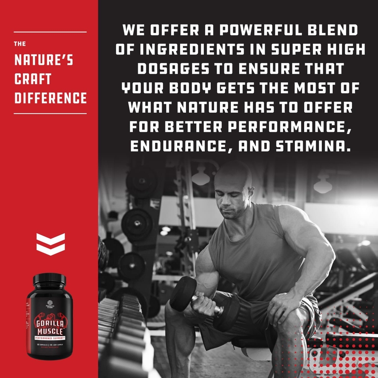 Nature's Craft, Gorilla Muscle ™, поддержка работоспособности, 60 капсул