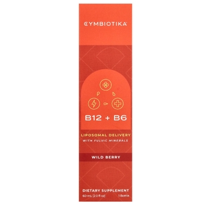 Cymbiotika, B12 + B6, липосомальное средство с фульвовыми минералами, лесные ягоды, 60 мл (2 жидк. унц.)