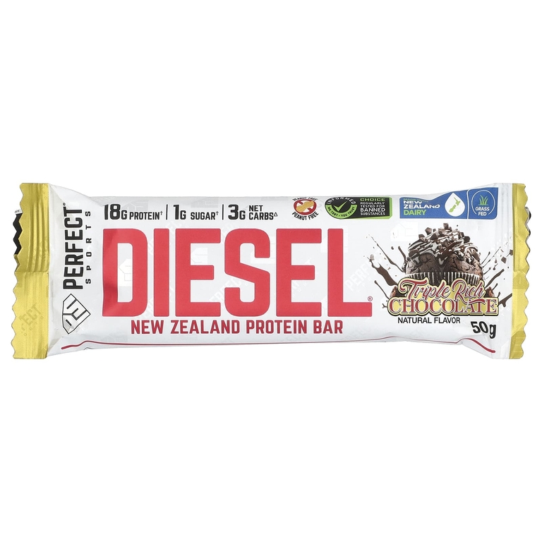 PERFECT Sports, Diesel, протеиновый батончик из Новой Зеландии, тройной насыщенный шоколад, 12 батончиков по 50 г (Товар снят с продажи) 
