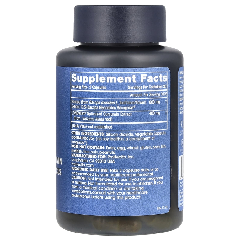 ProHealth Longevity, Optimized Curcumin, Brain and Focus, 60 капсул (Товар снят с продажи) 