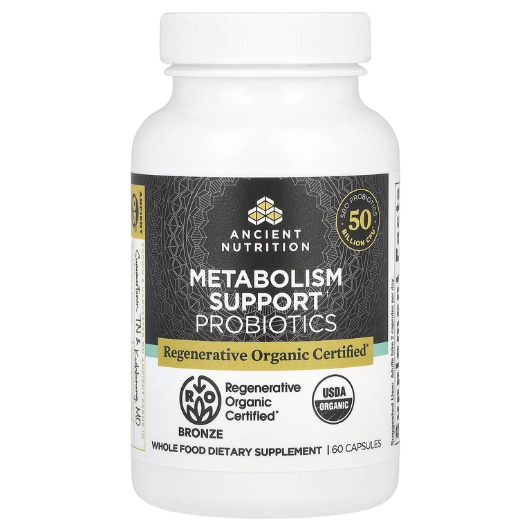 Ancient Nutrition, Пробиотики для поддержки метаболизма, 60 капсул
