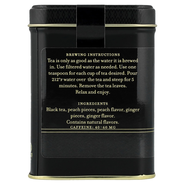 Harney & Sons, черный чай, персики и имбирь, 112 г (4 унции)