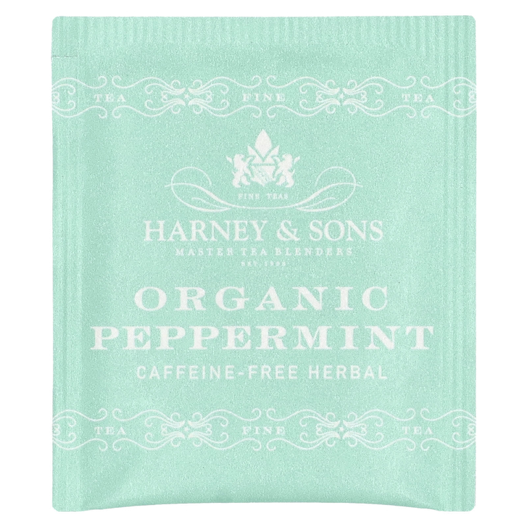 Harney & Sons, травяной чай, органическая перечная мята, без кофеина, 50 чайных пакетиков, 50 г (1,76 унции)