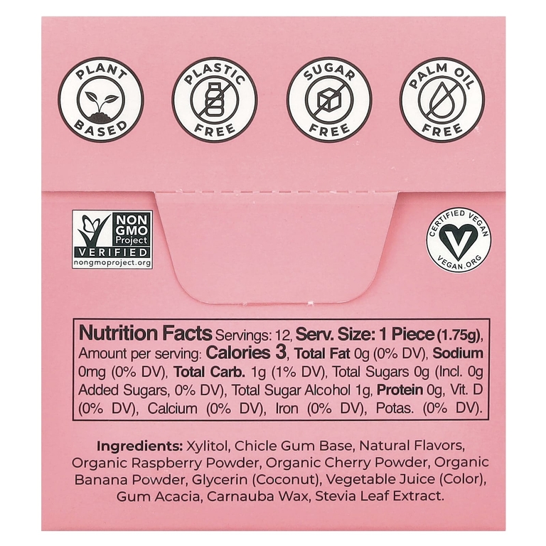 Refresh Gum, Жевательная резинка на растительной основе, 12 шт.