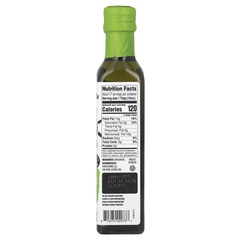Chosen Foods, 100% чистое масло авокадо, 250 мл (8,4 жидк. унции)