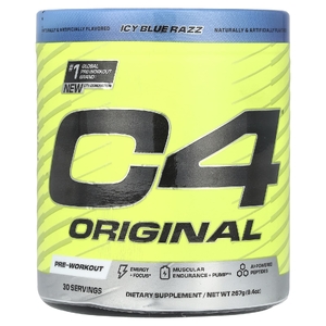 C4 / Cellucor, C4® Original, предтренировочный комплекс, со вкусом голубой малины, 267 г (9,4 унции)
