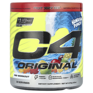 C4 / Cellucor, C4® Original, предтренировочный комплекс, Hawaiian Punch®, Fruit Juicy Red®, 270 г (9,5 унции)
